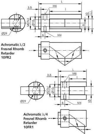 Ромб Френеля Standa 14FR1-VIS-M27 Ромб Френеля Standa 14FR1-VIS-M27