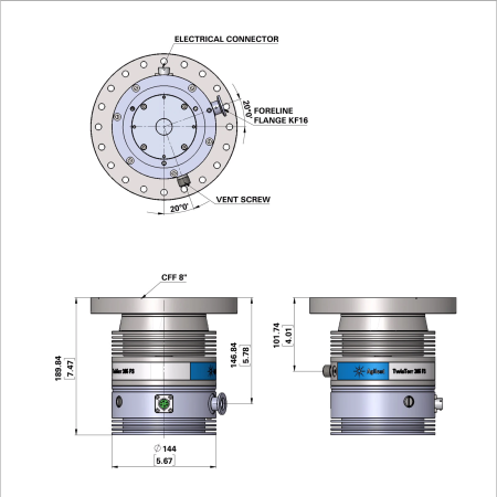 Турбомолекулярный вакуумный насос Agilent TwisTorr 305 FSQ