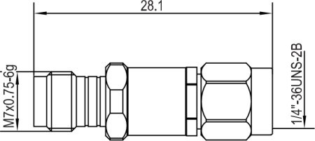 Переход коаксиальный SMA (вилка) - 1,85 мм (розетка)