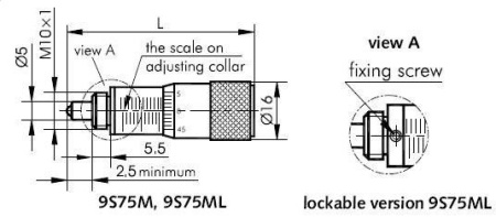 Винт микрометрический Standa 9S75ML-10-AL Винт микрометрический Standa 9S75ML-10-AL