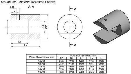 Призма Глана-Тэйлора Standa 14GP-19-IR