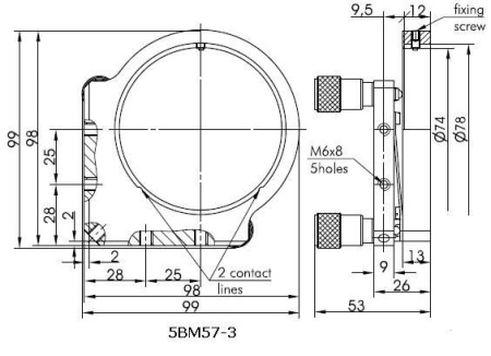 Держатель с большой апертурой Standa 5BM57V-3