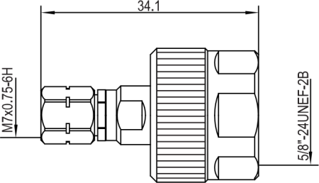 Переход коаксиальный N (вилка) - 3,5 мм (вилка)
