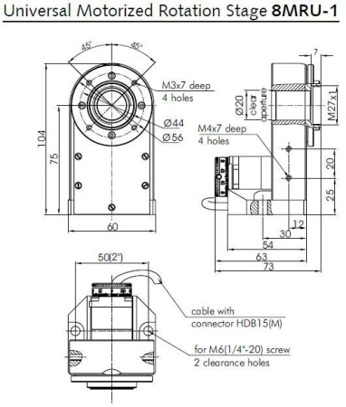Платформа поворотная универсальная моторизированная Standa 8MRU-1TP