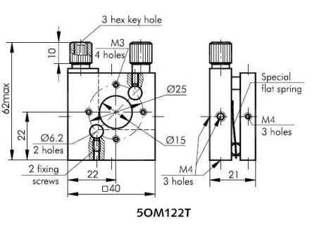 Держатель с боковой регулировкой Standa 5OM122T