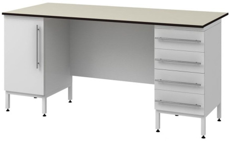 Стол пристенный на опорных металлических тумбах СОВЛАБ 1800 СПТ