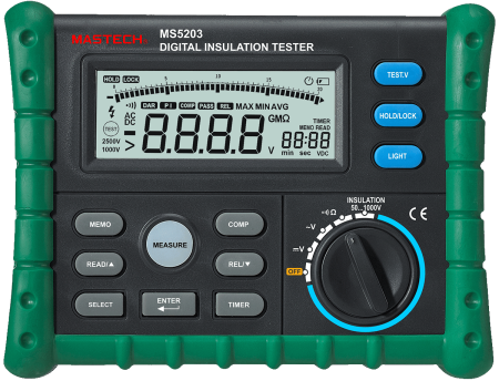 Измеритель сопротивления изоляции (мегаомметр) Mastech MS5203
