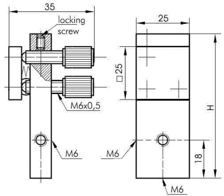 Держатель зеркал с фиксирующим винтом Standa 5LSM110-01