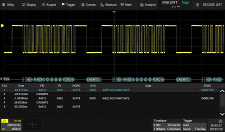 Опция SDS-5000X-Flexray Опция SDS-5000X-Flexray