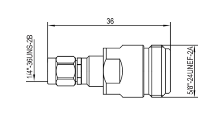 Переход коаксиальный N (розетка) - 2,92 мм (вилка)