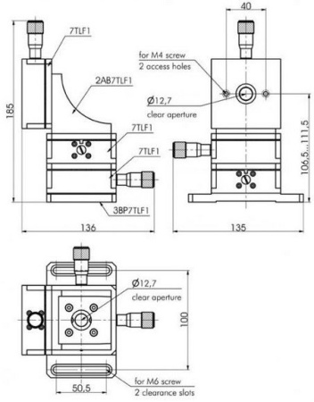 Транслятор линейный флексурный Standa 7TLF1XYZ