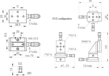 Транслятор линейный Standa 7T67V-6XY Транслятор линейный Standa 7T67V-6XY