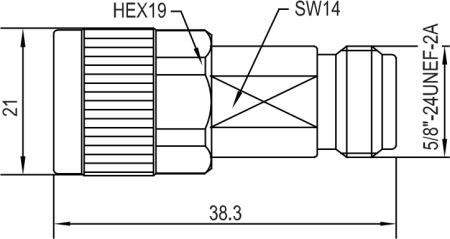 Переход коаксиальный N (вилка) - N (розетка)