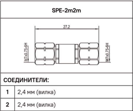 Переход коаксиальный 2,4 мм (вилка) - 2,4 мм (вилка)