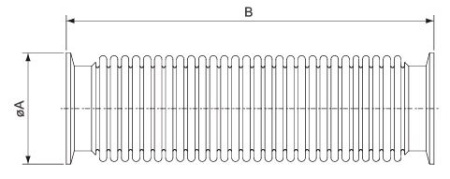 Вакуумный фитинг HTC KF16FX1000 гибкий сильфонный шланг