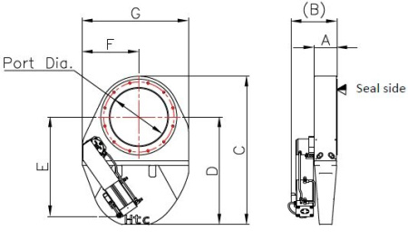 Маятниковый затвор HTC PVSSV-A-ISO250-P алюминий