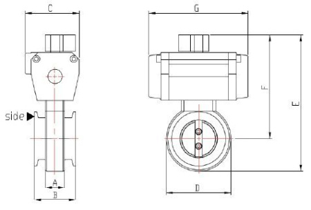 Клапаны типа бабочка HTC ISO-KF KF50BFVP2