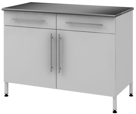 Стол пристенный на опорных металлических тумбах СОВЛАБ 1200 ПТЯ