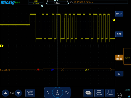 Запуск и декодирование по протоколу MIL-STD-1553B для Micsig TO1000 Запуск и декодирование по протоколу MIL-STD-1553B для Micsig TO1000