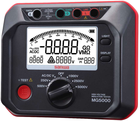 Измеритель сопротивления изоляции (мегаомметр) Sanwa MG5000 Измеритель сопротивления изоляции (мегаомметр) Sanwa MG5000