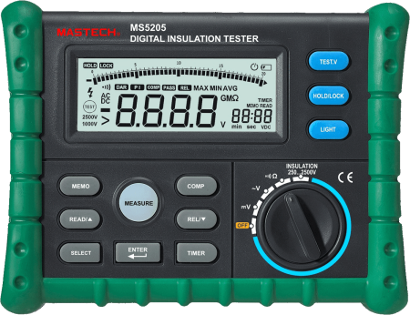Измеритель сопротивления изоляции (мегаомметр) Mastech MS5205 Измеритель сопротивления изоляции (мегаомметр) Mastech MS5205