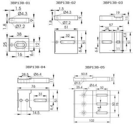 Пластина крепежная Standa 3BP138-04 Пластина крепежная Standa 3BP138-04