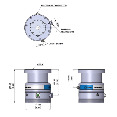 Турбомолекулярный вакуумный насос Agilent TwisTorr 305-ICQ со встроенным контроллером