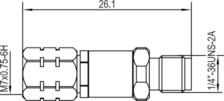 Переход коаксиальный SMA (розетка) - 1,85 мм (вилка)