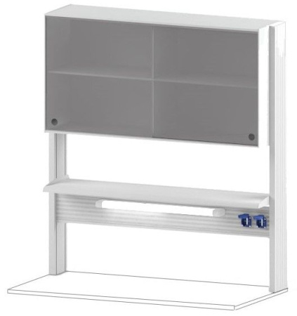 Стойка технологическая c полками к пристенным столам СОВЛАБ 1800 ТСПШ-60,600 мм          