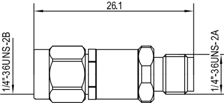 Переход коаксиальный SMA (вилка) - 2,92 мм (розетка)