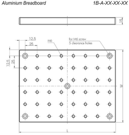 Плита оптическая алюминиевая Standa 1B-A-30-45-015-BL Плита оптическая алюминиевая Standa 1B-A-30-45-015-BL