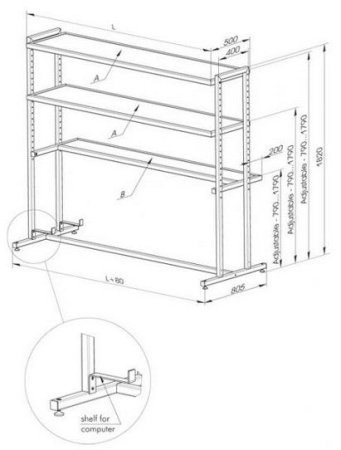 Полка для оборудования Standa 1IS240-AA