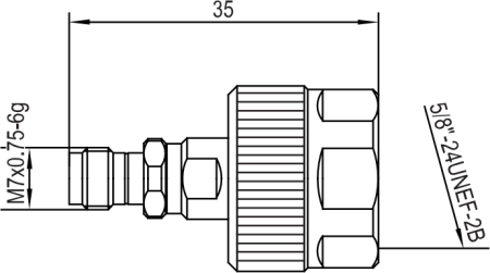 Переход коаксиальный N (вилка) - 2,4 мм (розетка)