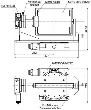 Гониометр моторизованный для прямоугольной оптики Standa 8MG-2SQ200