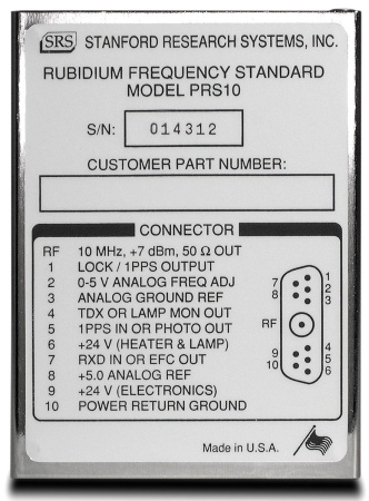 Стандарт частоты рубидиевый Stanford Research Systems PRS10 Стандарт частоты рубидиевый Stanford Research Systems PRS10